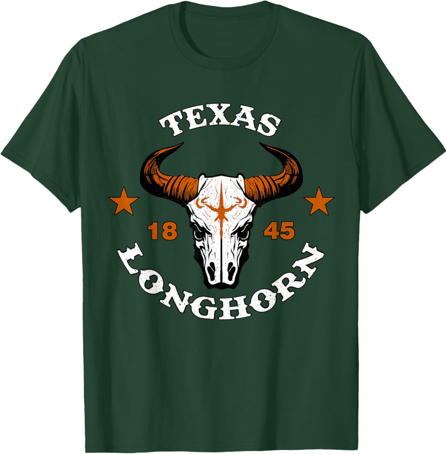 Texas 1845 Vintage Longhorn T-Shirt - T-Shirt | Forest