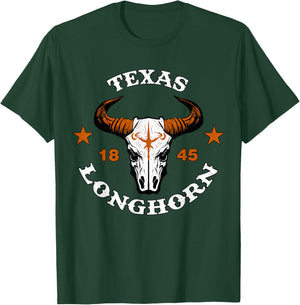 Texas 1845 Vintage Longhorn T-Shirt - T-Shirt | Forest