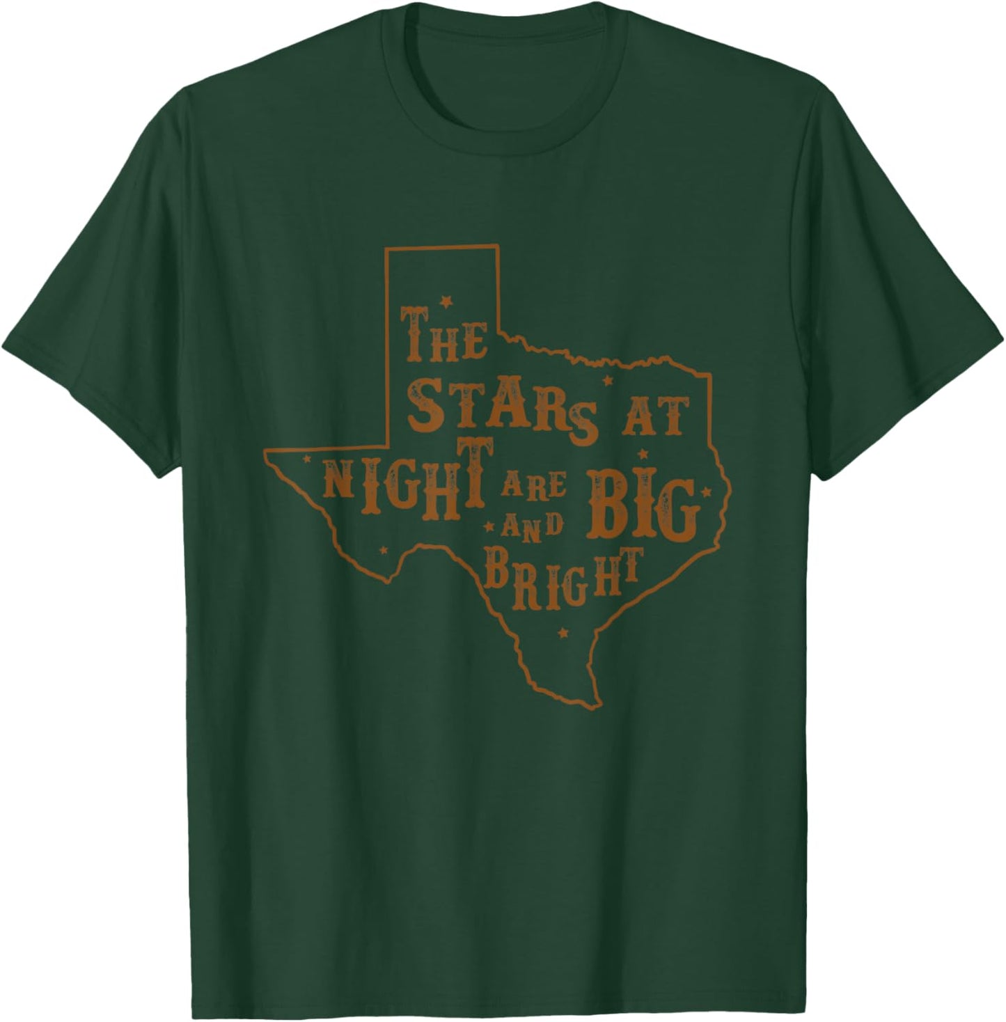 The Stars At Night Are Big And Bright Western Graphic Rodeo T-Shirt - T-Shirt | Forest