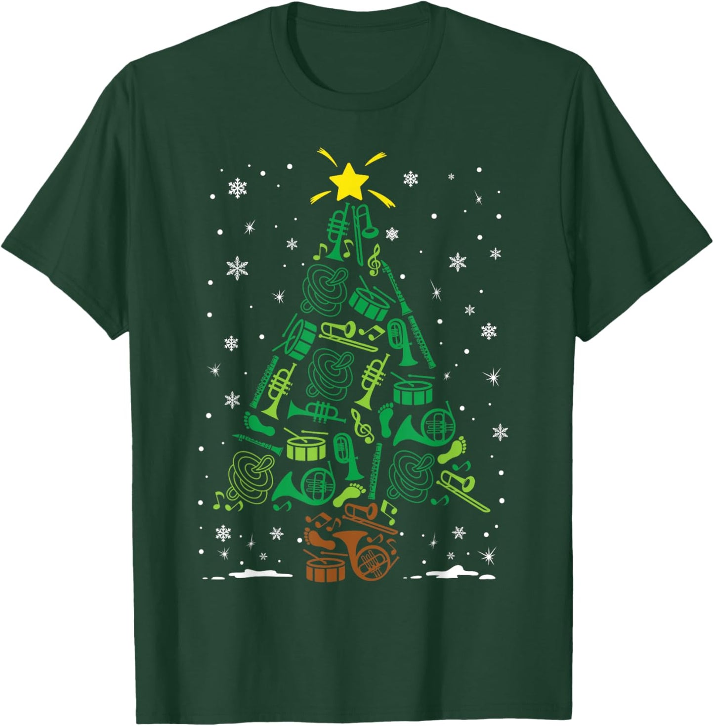 Marching Band Instrument Family Matching Christmas Tree T-Shirt - T-Shirt | Forest