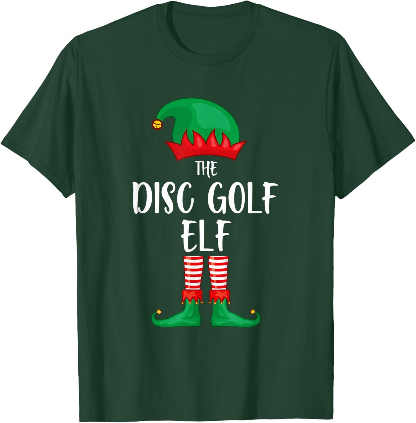 Disc Golf Elf Christmas Party Matching Family Group Pajama T-Shirt - T-Shirt | Forest