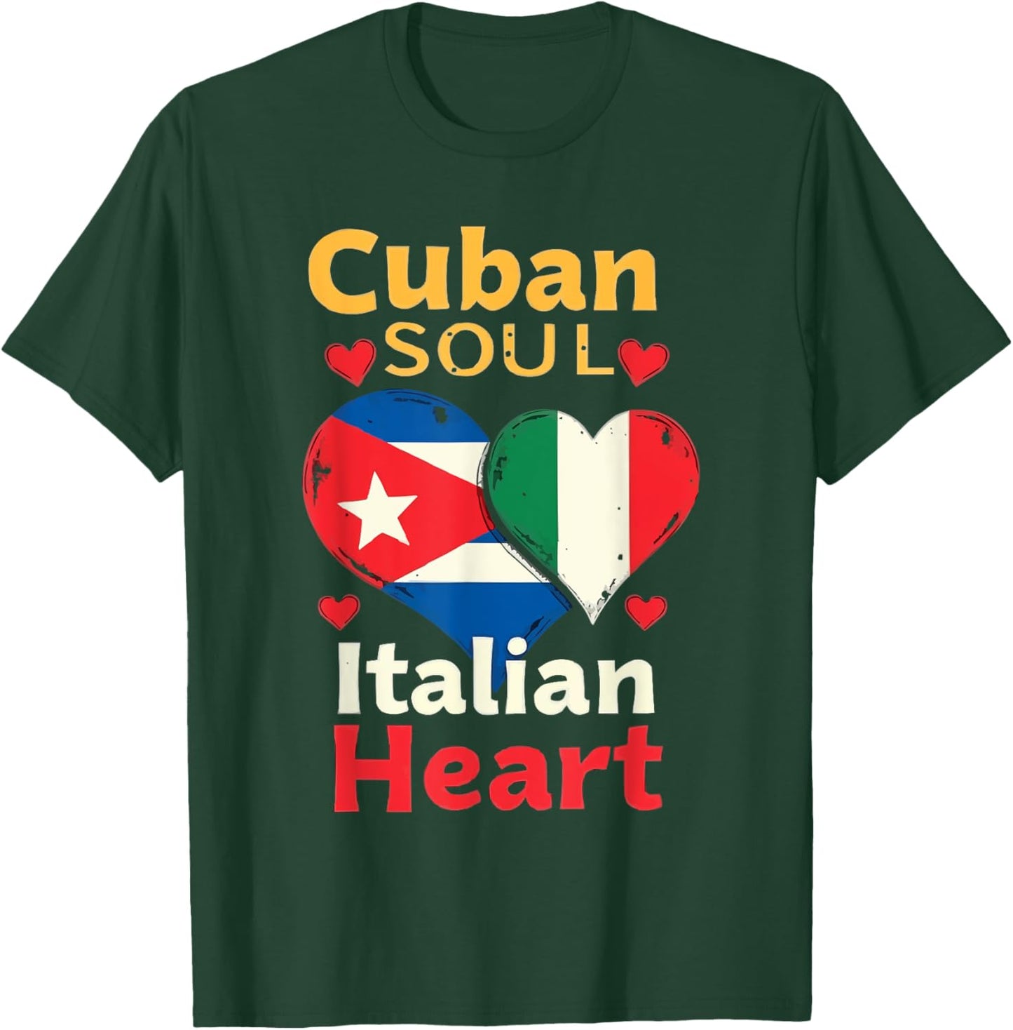 Half Cuban Half Italian Country Italy Flag Cuba T-Shirt - T-Shirt | Forest