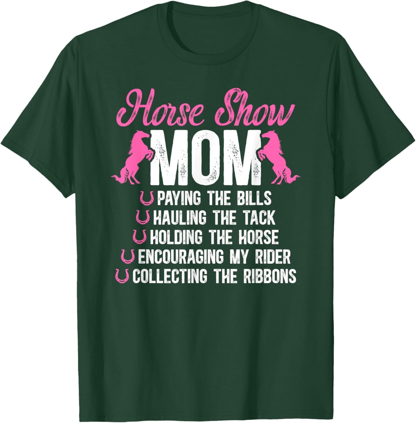 Horse Show Mom Definition Horse Show Mother Equestrian Mama T-Shirt - T-Shirt | Forest