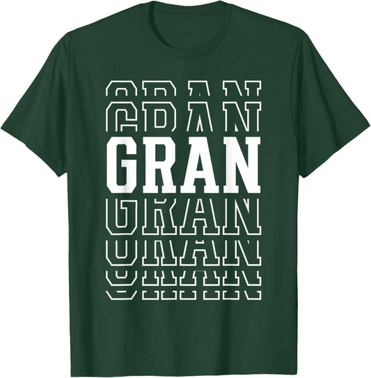 Gran Funny Layered Text Mother's Day Grandma T-Shirt - T-Shirt | Forest