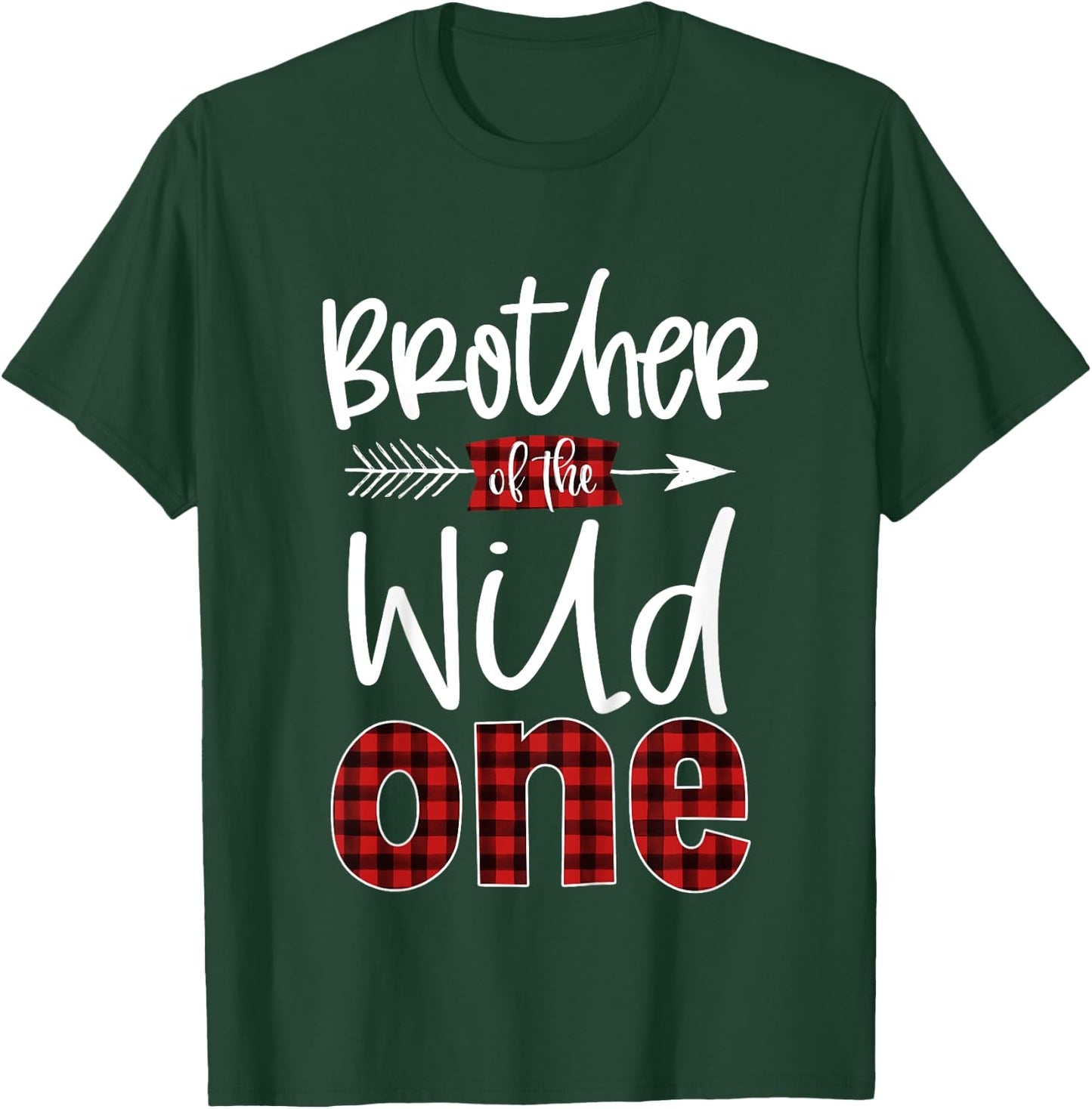 Kids Brother of The Wild One Shirt Plaid Lumberjack 1st Birthday T-Shirt - T-Shirt | Forest