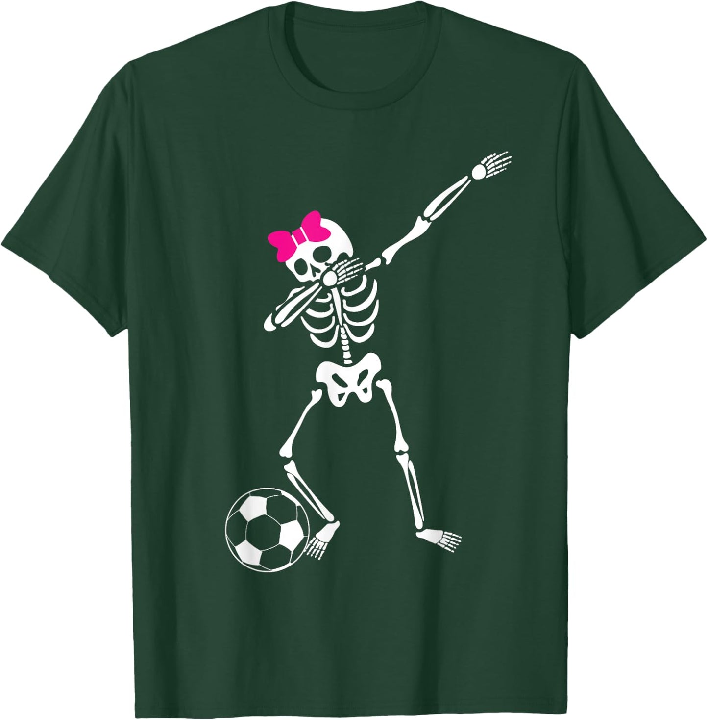Dabbing Skeleton Girl Soccer Halloween T-Shirt - T-Shirt | Forest