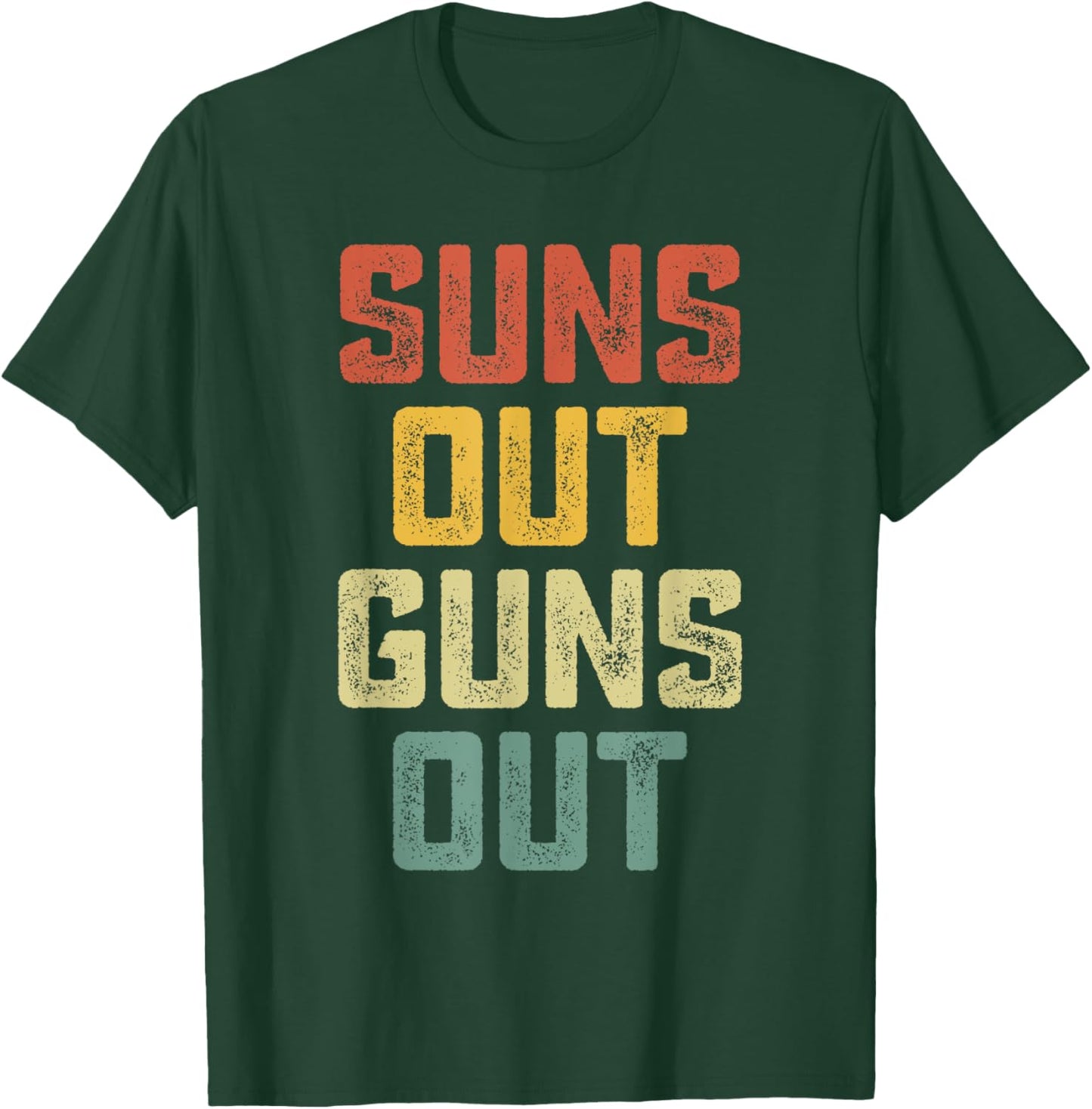 Suns Out Guns Out Cool Muscle Sun Vintage T-Shirt - T-Shirt | Forest