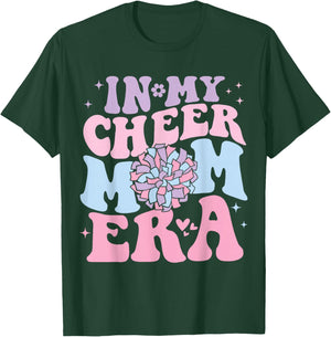 In My Cheer Mom Era Groovy Cheerleading Football Mom Women T-Shirt - T-Shirt | Forest