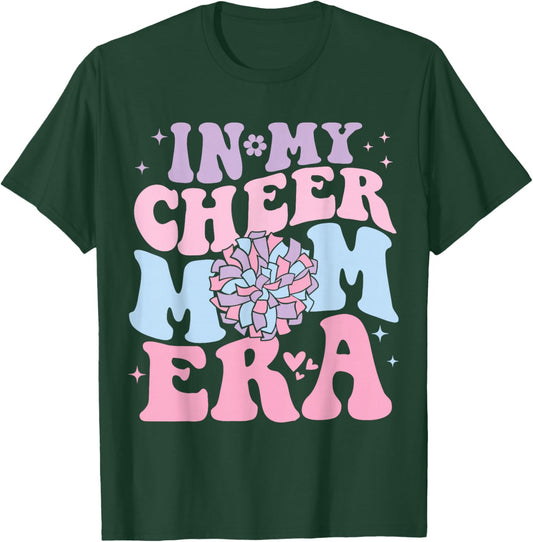 In My Cheer Mom Era Groovy Cheerleading Football Mom Women T-Shirt - T-Shirt | Forest