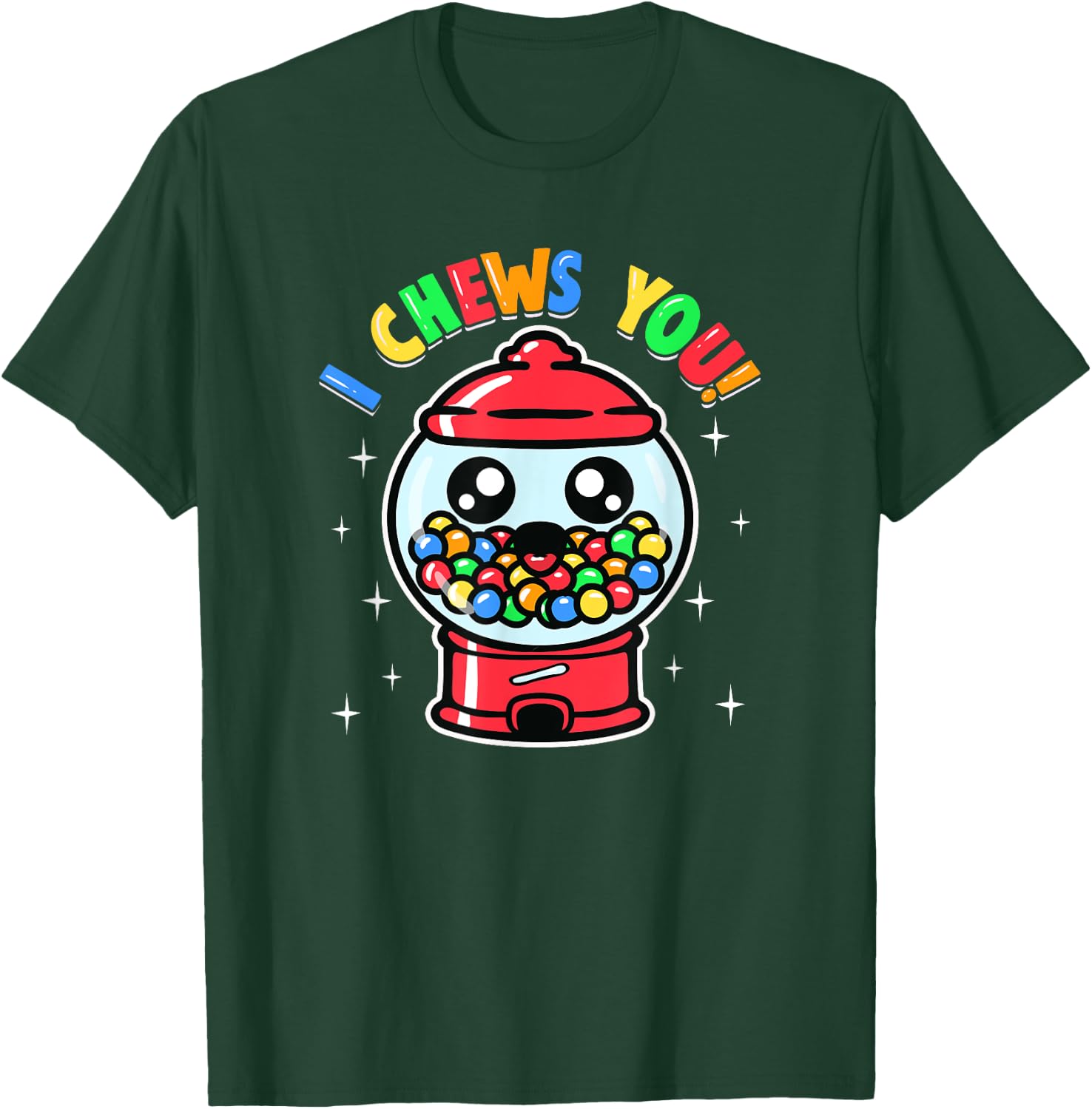 Boys Girls Toddlers Cute I Chews You Bubblegum Machine T-Shirt - T-Shirt | Forest
