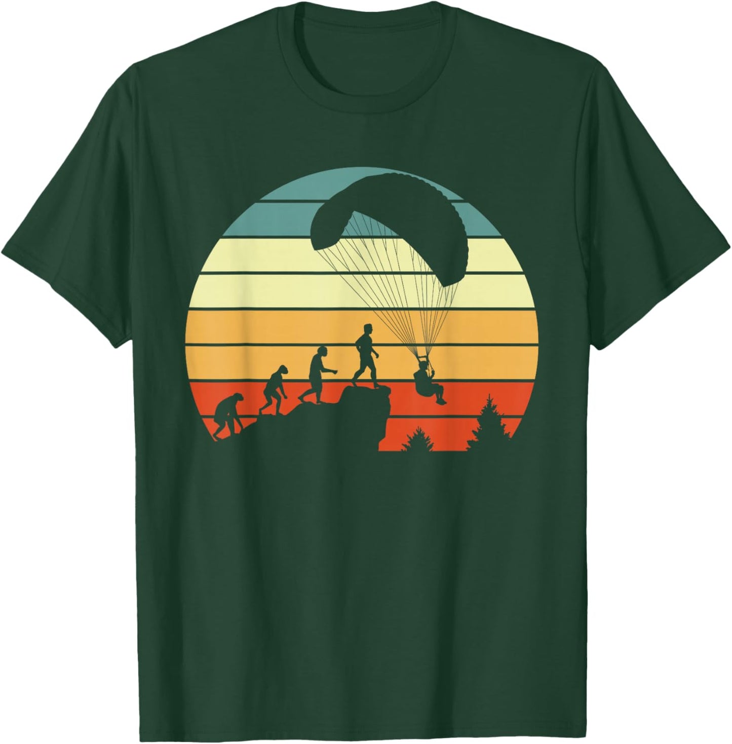 Paragliding Evolution Motiv with Paraglider T-Shirt - T-Shirt | Forest