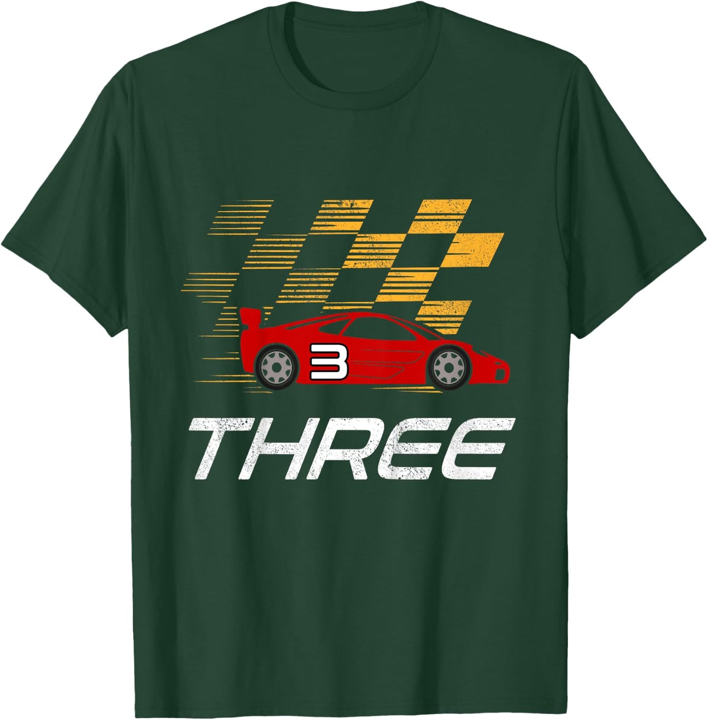Kids 3rd Birthday Racing Driver Costume 3 Years Old Racing Car T-Shirt - T-Shirt | Forest