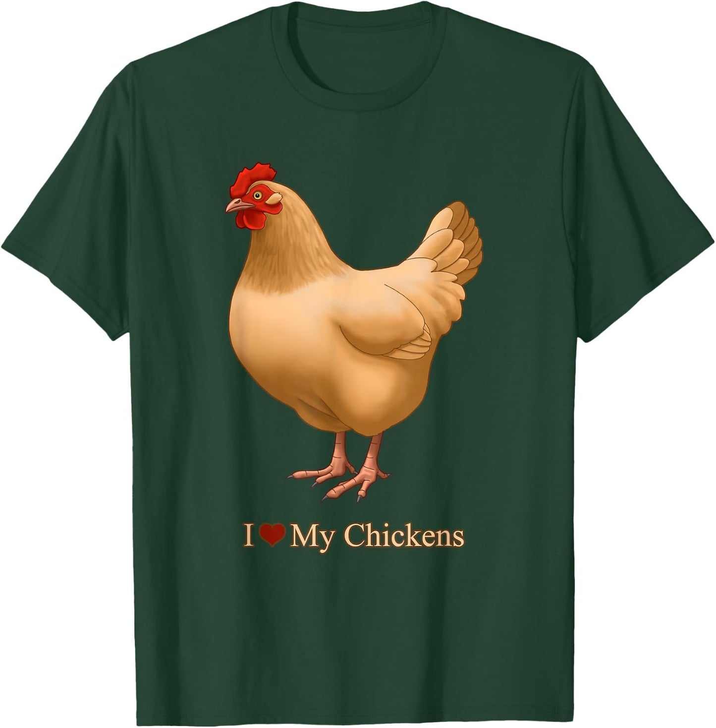 I Heart (Love) My Chickens Buff Orpington Hen T-Shirt - T-Shirt | Forest