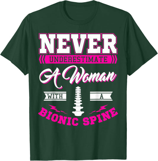 Bionic Spine Surgery Survivor Back Spinal Fusion Recovery T-Shirt - T-Shirt | Forest