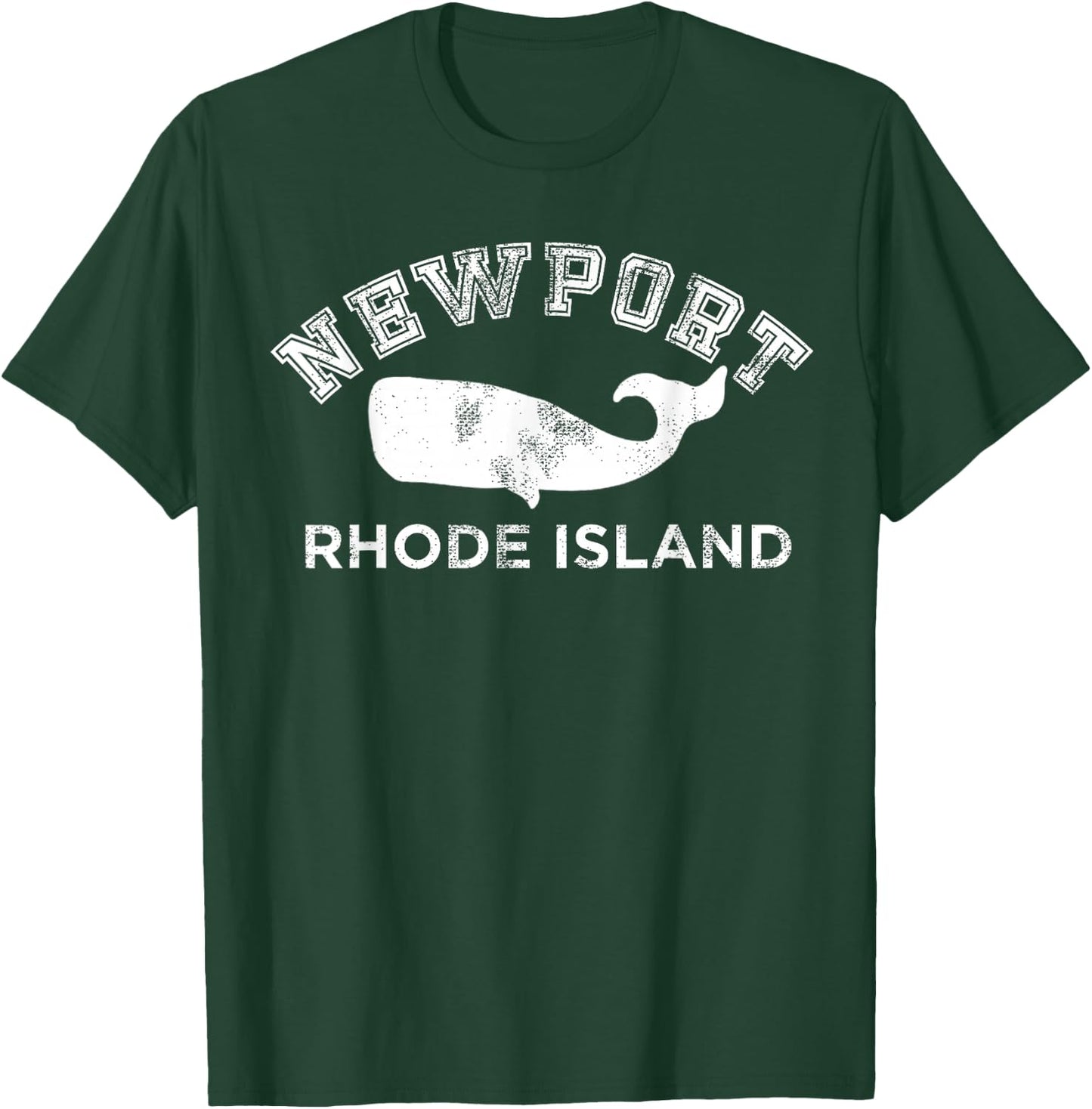Newport Rhode Island RI Whale Vintage Retro Silhouette T-Shirt - T-Shirt | Forest