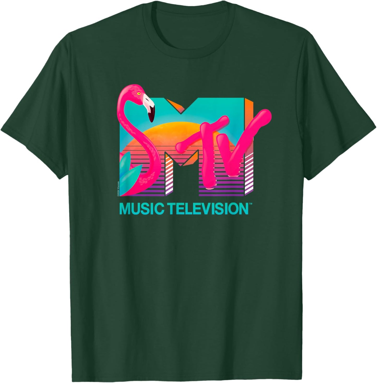 MTV Vibrant Flamingo Sunset T-Shirt - T-Shirt | Forest