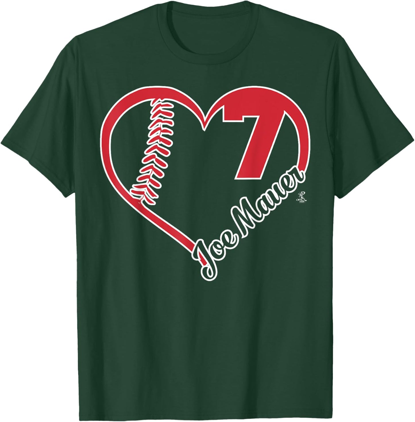 Joe Mauer Heart Team - Apparel T-Shirt - T-Shirt | Forest