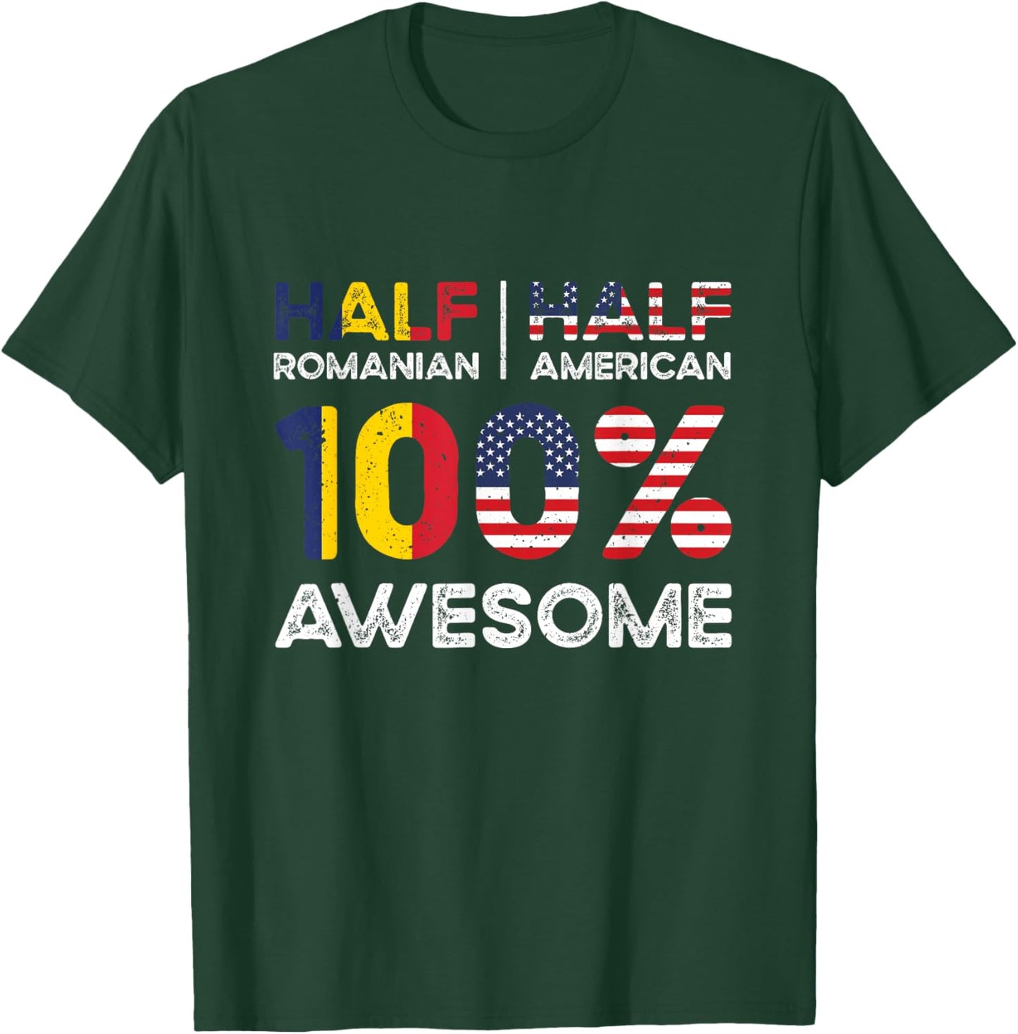 Romanian American Patriot USA Grown Romania US Flag T-Shirt - T-Shirt | Forest