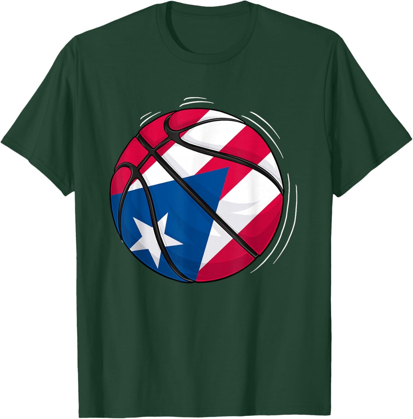 Basketball Ball With The Flag Of Puerto Rico T-Shirt - T-Shirt | Forest