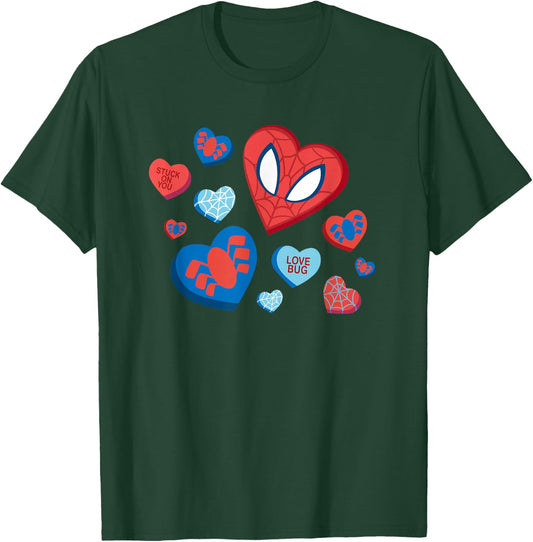 Marvel Spider-Man Spidey Hearts Valentine's Day T-Shirt - T-Shirt | Forest