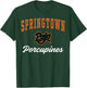 Springtown High School Porcupines C3 T-Shirt - T-Shirt | Forest
