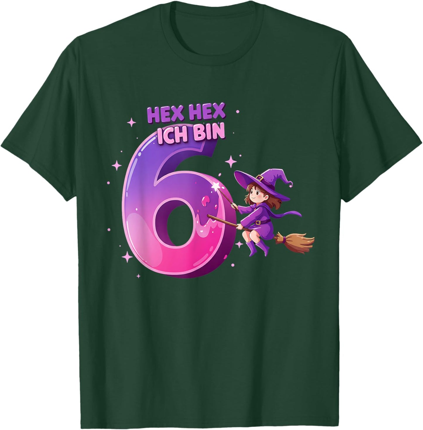 Hex Ich Bin 6 Hexen Geburtstag Geschenke für Mädchen T-Shirt - T-Shirt | Forest
