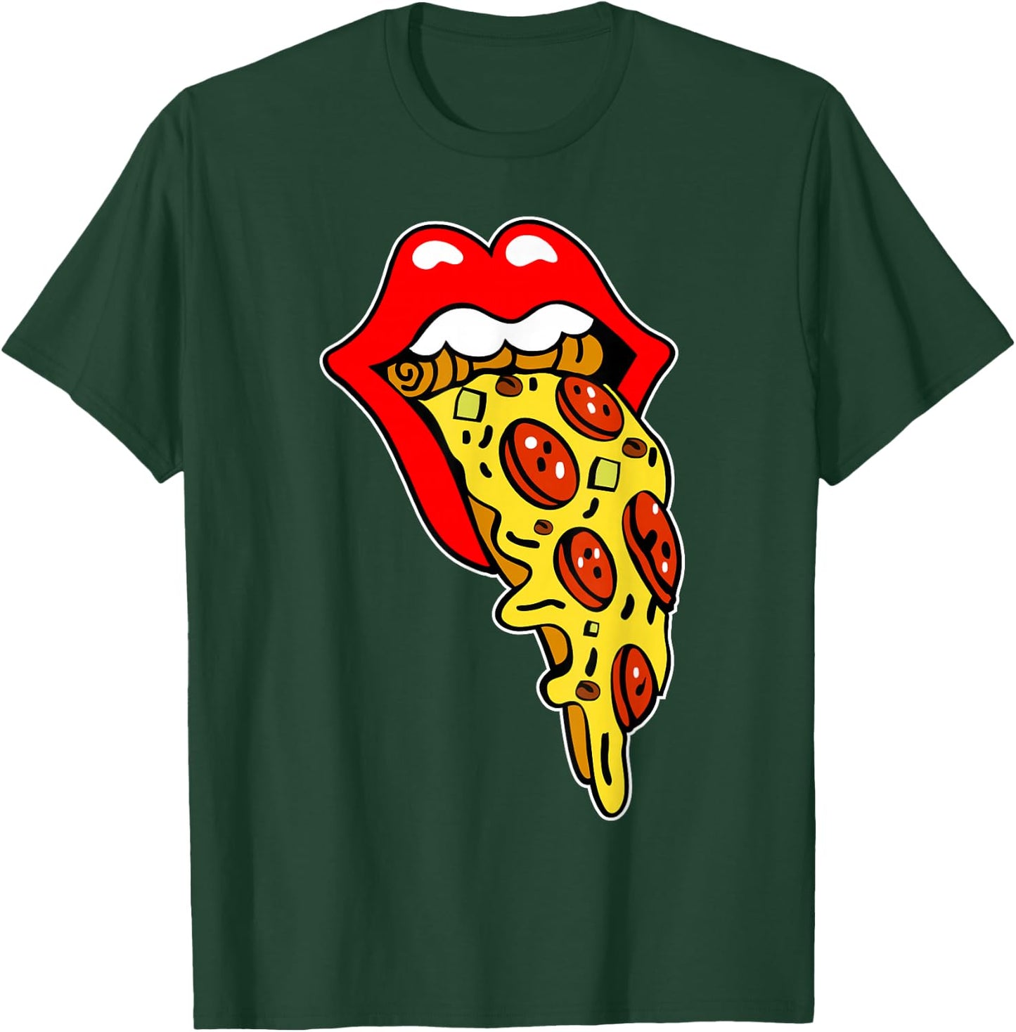 Pizza Mouth Lips T-Shirt - T-Shirt | Forest