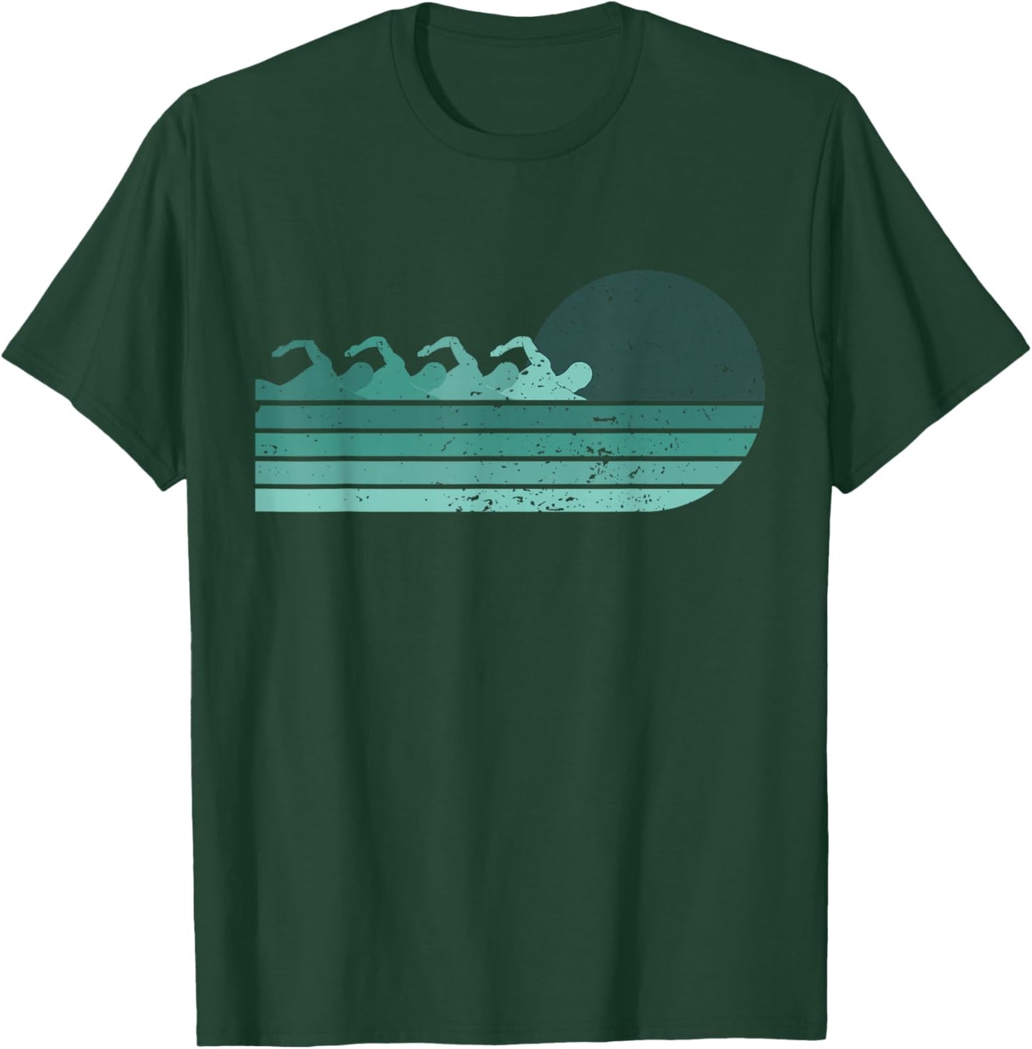 Funny Retro Swimming Swimmer Sports Coach Athlete T-Shirt - T-Shirt | Forest