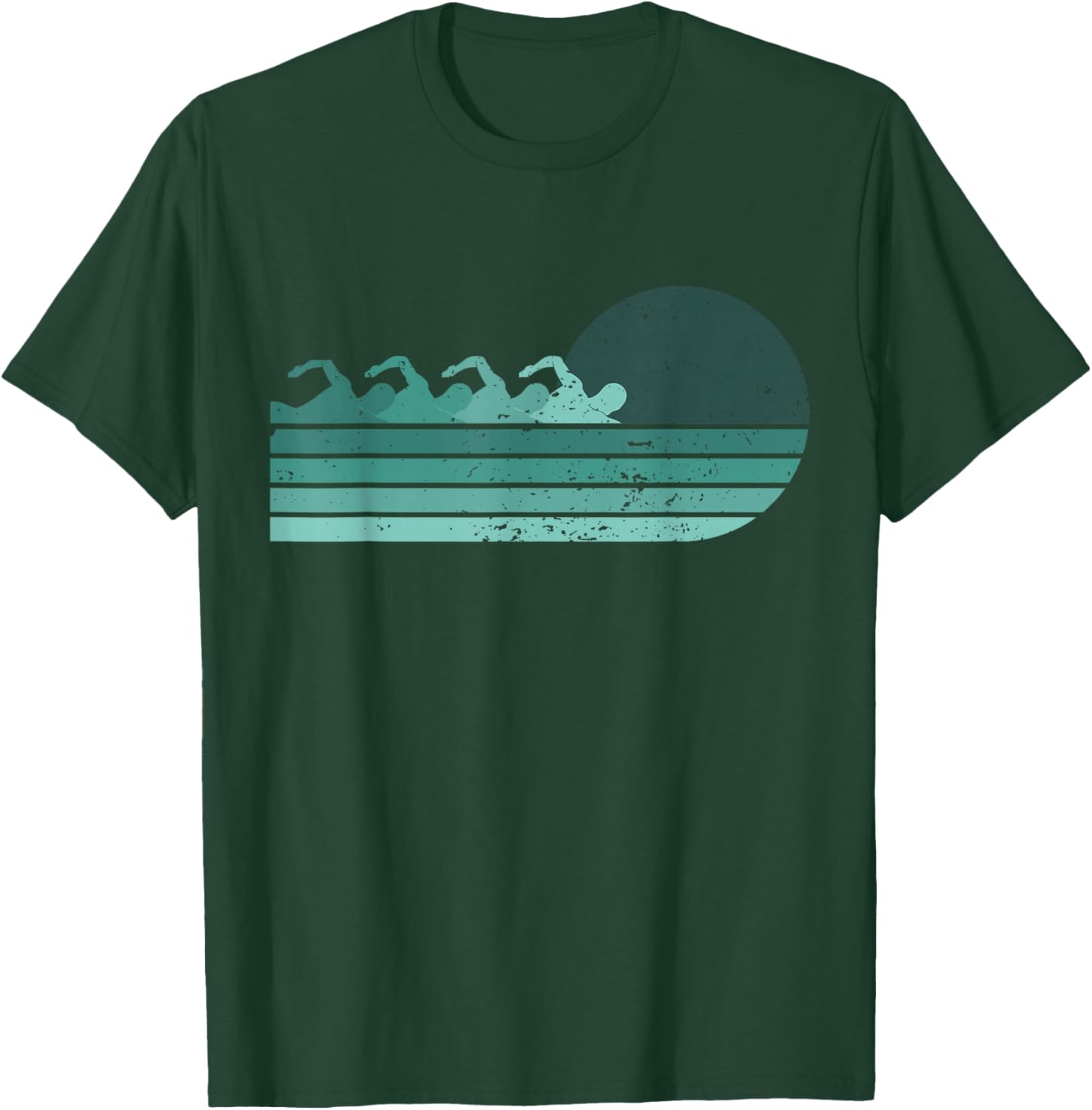 Funny Retro Swimming Swimmer Sports Coach Athlete T-Shirt - T-Shirt | Forest