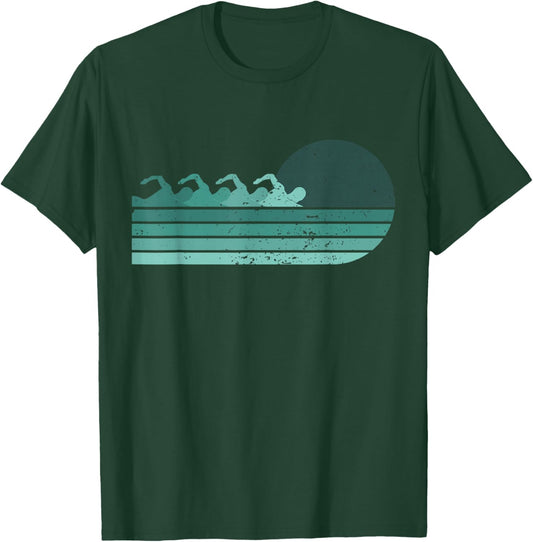Funny Retro Swimming Swimmer Sports Coach Athlete T-Shirt - T-Shirt | Forest