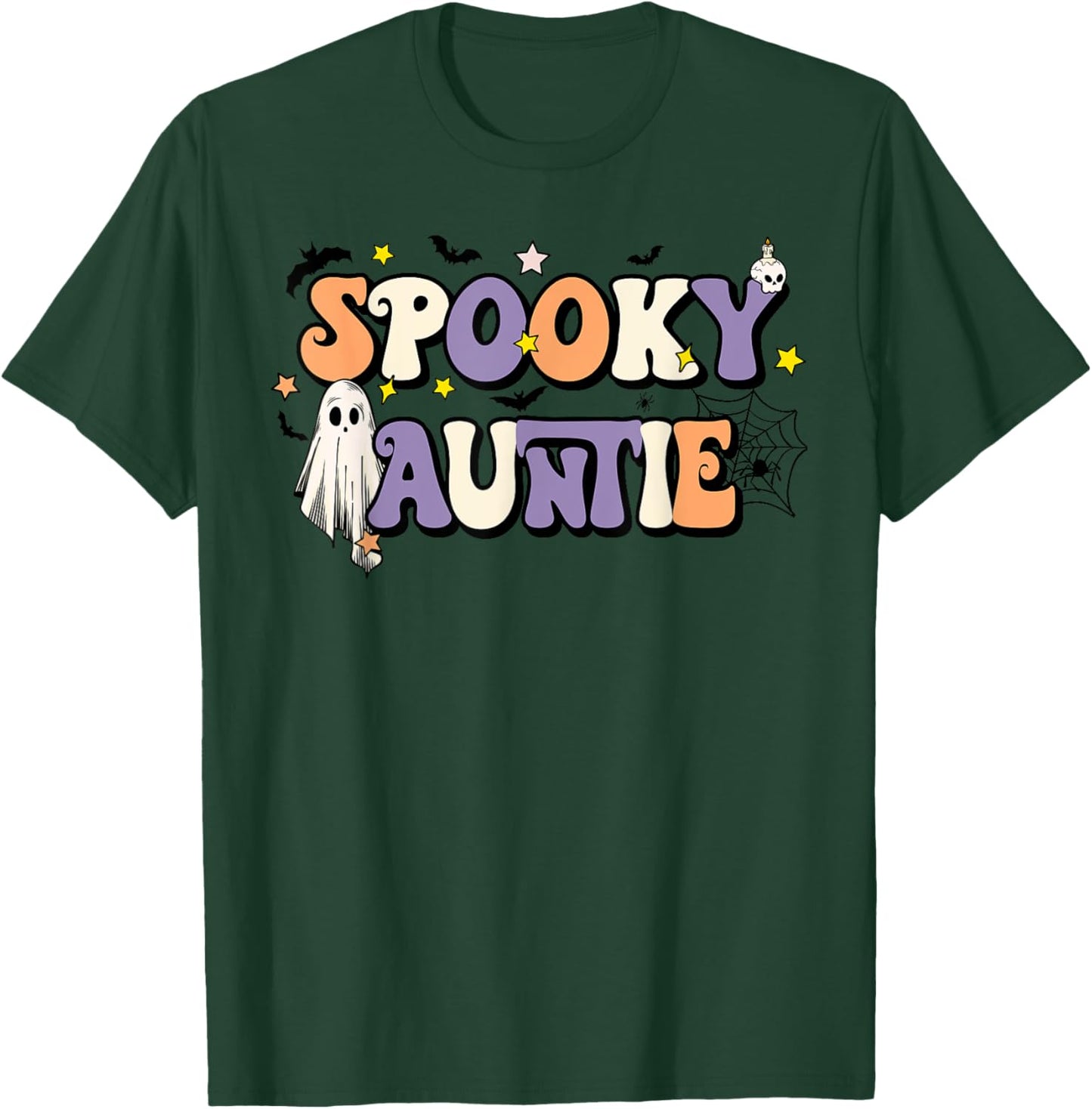 Spooky Auntie Halloween Aunt Ghost Witchy Costume T-Shirt - T-Shirt | Forest