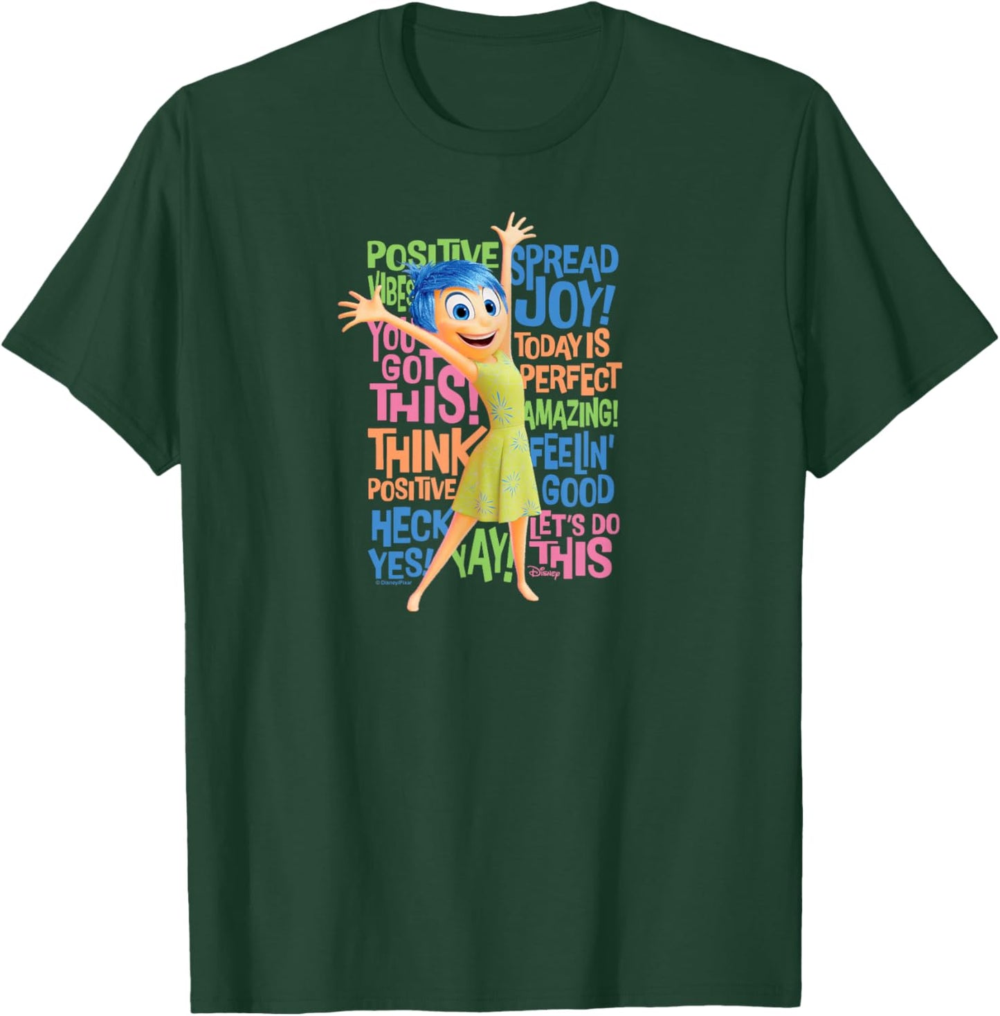 Inside Out 2 - Joy Character Positive Words T-Shirt - T-Shirt | Forest