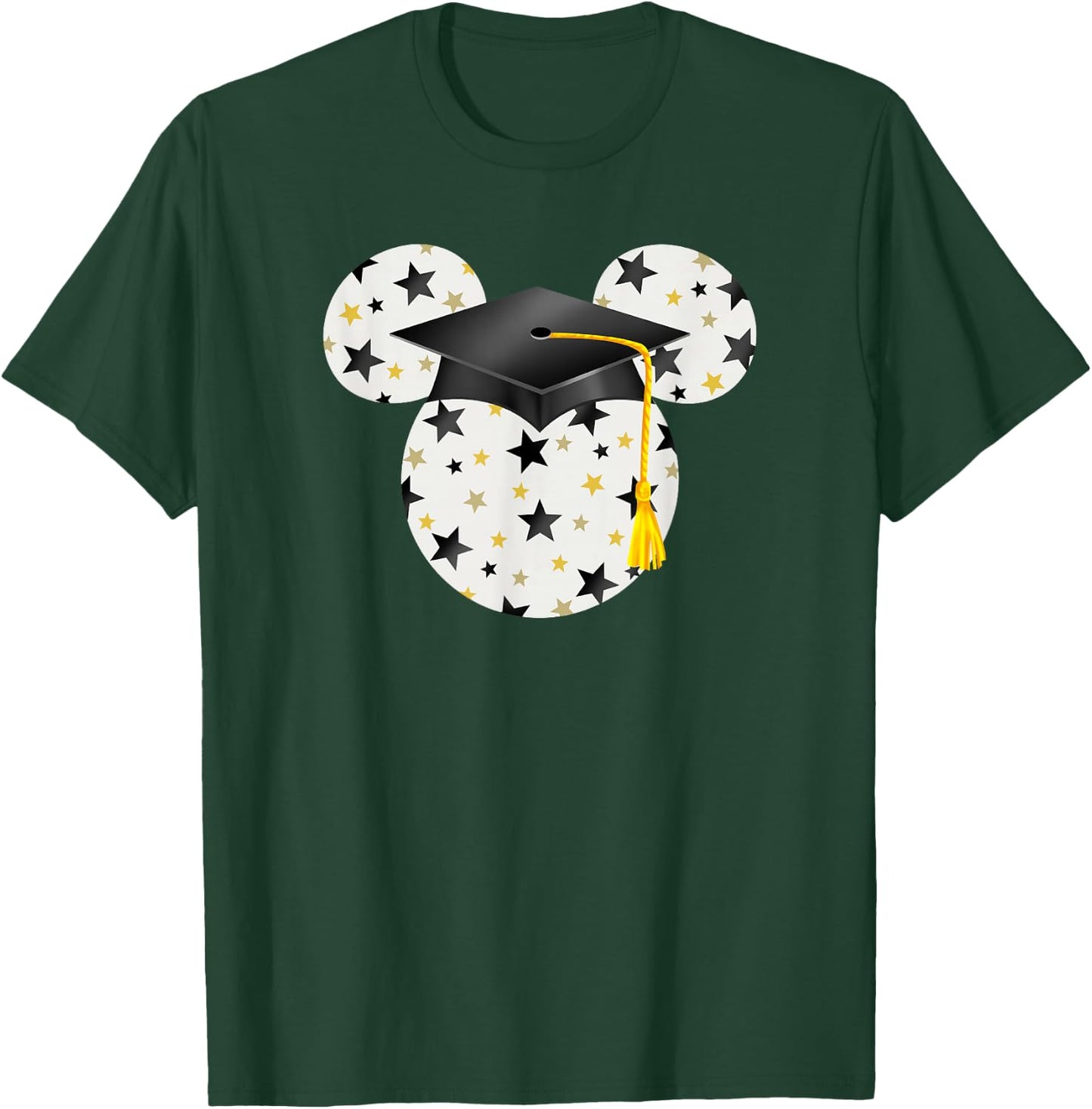 Disney Mickey Head Graduation Hat Star Fill T-Shirt - T-Shirt | Forest