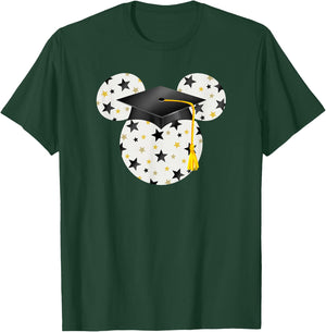 Disney Mickey Head Graduation Hat Star Fill T-Shirt - T-Shirt | Forest