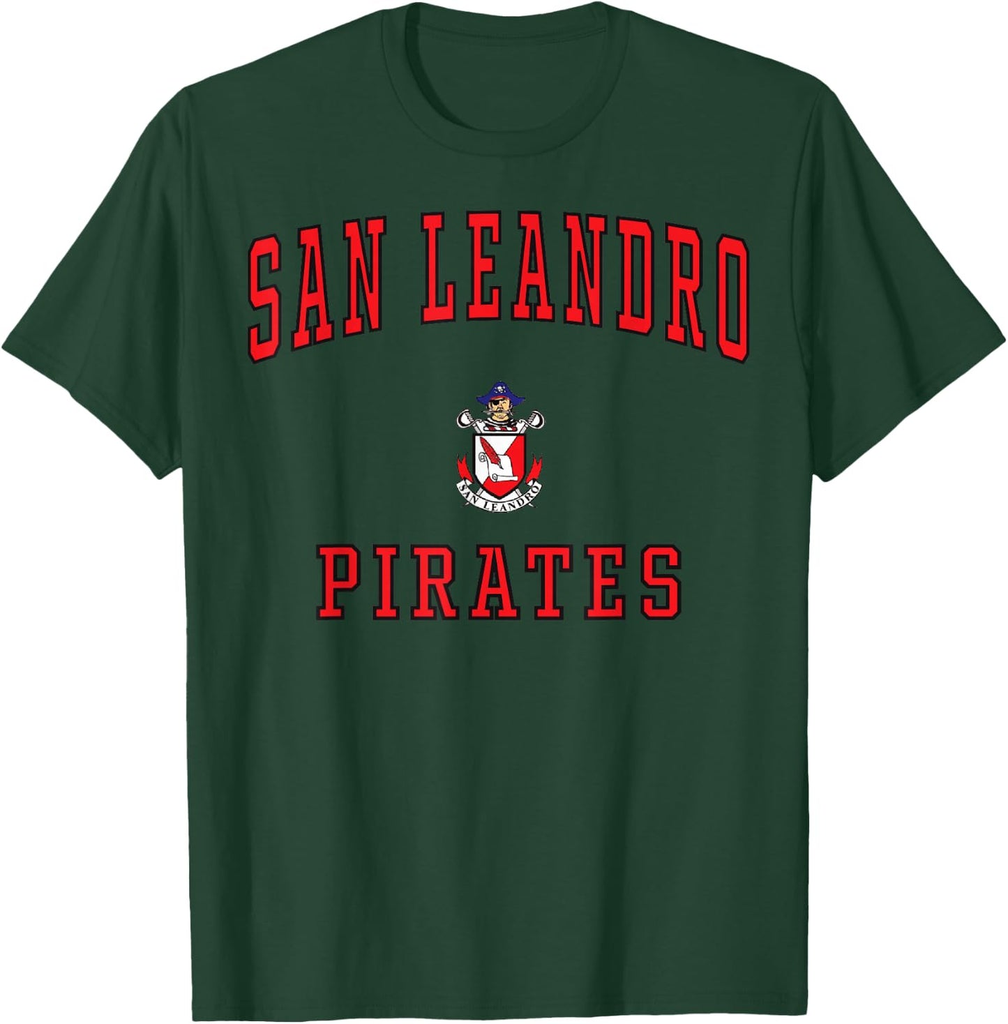 San Leandro High School Pirates C1 T-Shirt - T-Shirt | Forest