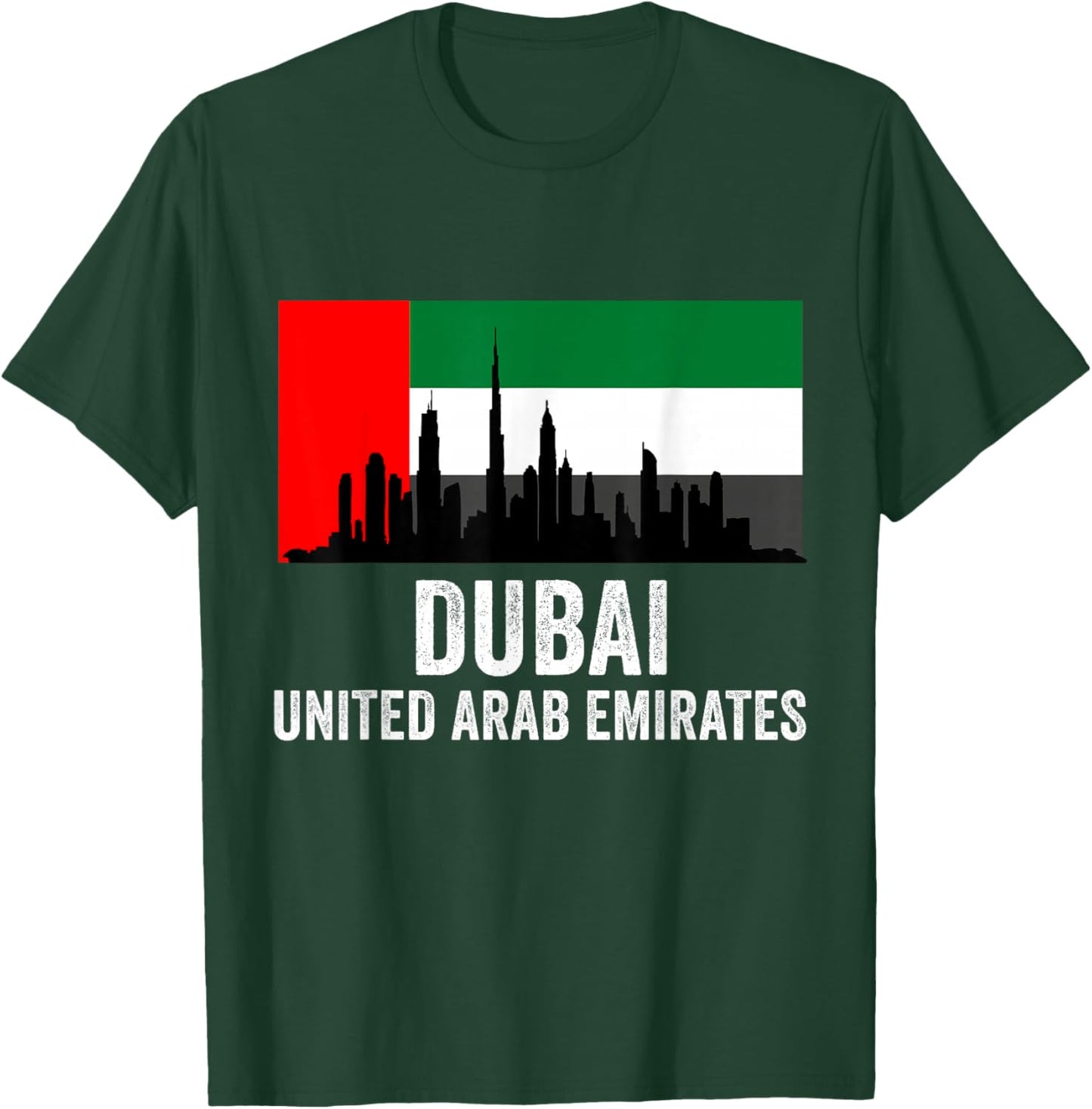 Dubai Souvenir Skyline UAE United Arab Emirate Reminder T-Shirt - T-Shirt | Forest
