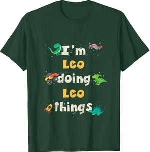 Kids Cool Leo Personalized First Name Boys T-Shirt - T-Shirt | Forest