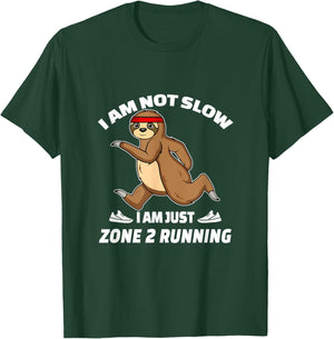 Sloth Running Team Slow Runner I'm Just Zone 2 Running T-Shirt - T-Shirt | Forest