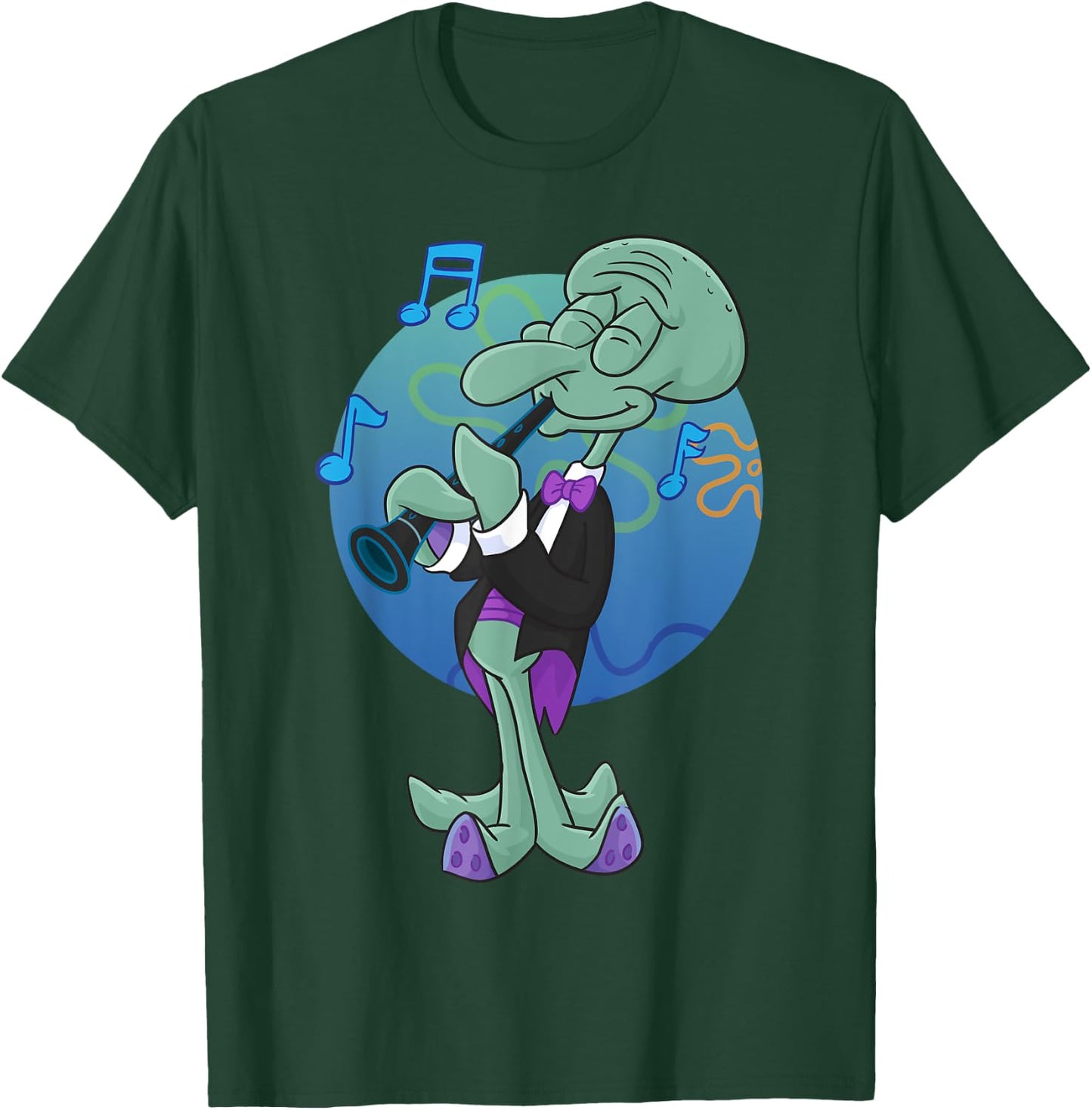 Mademark x SpongeBob SquarePants - Squidwards Playing "Clarry" The Clarinet T-Shirt - T-Shirt | Forest