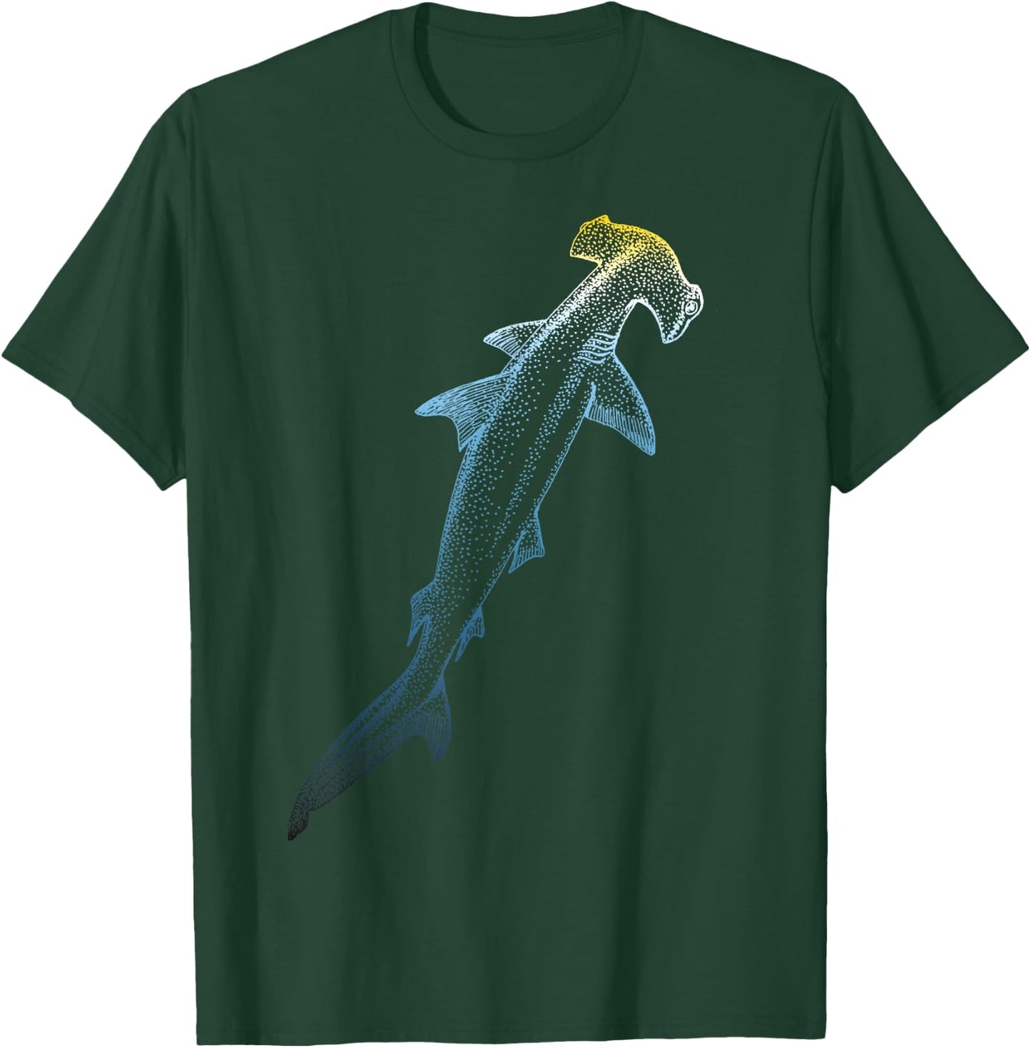 Beautiful Colors Swimming Hammerhead Shark Lovers T-Shirt - T-Shirt | Forest