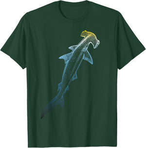 Beautiful Colors Swimming Hammerhead Shark Lovers T-Shirt - T-Shirt | Forest