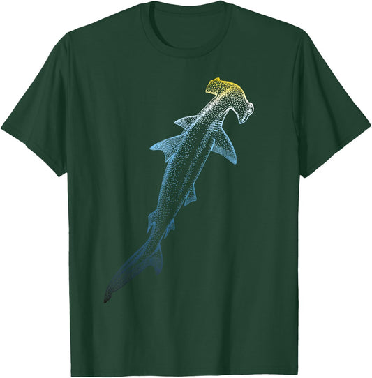 Beautiful Colors Swimming Hammerhead Shark Lovers T-Shirt - T-Shirt | Forest