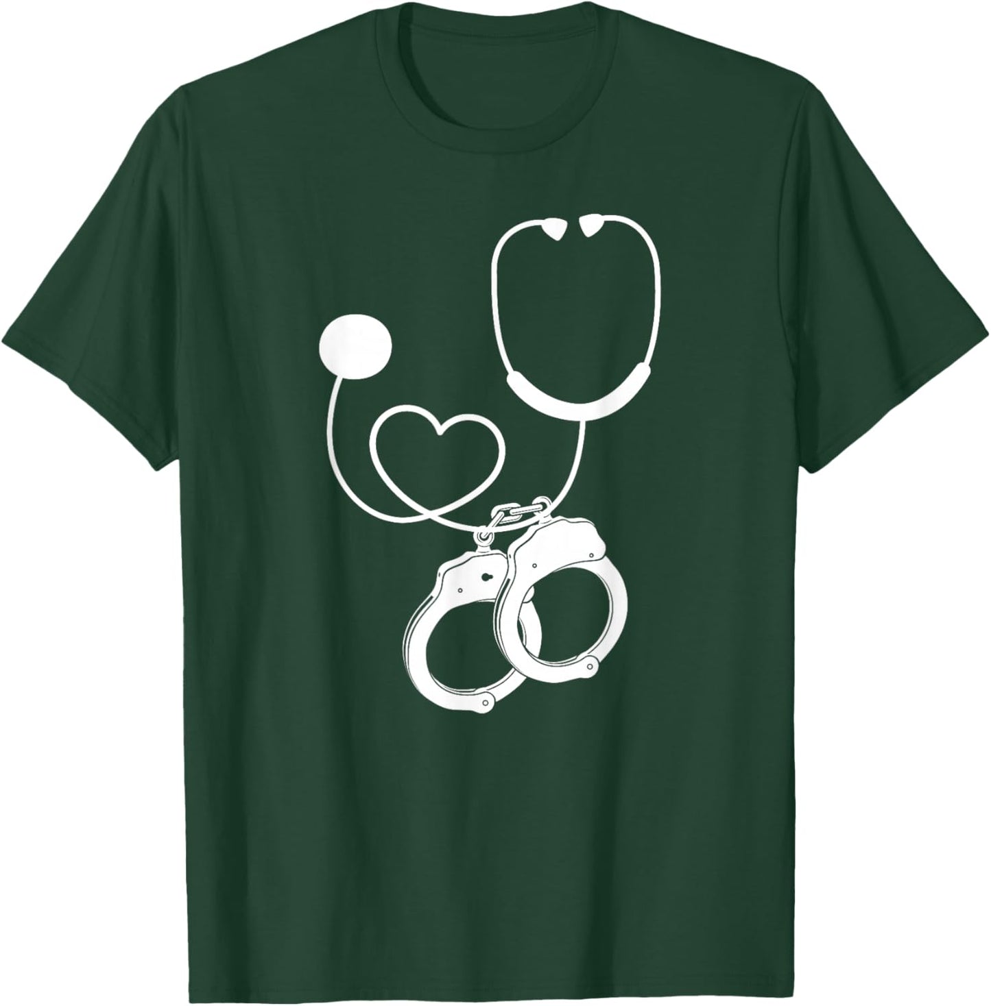 LPN Correctional Nurse Nursing Stethoscope Officer Women Men T-Shirt - T-Shirt | Forest
