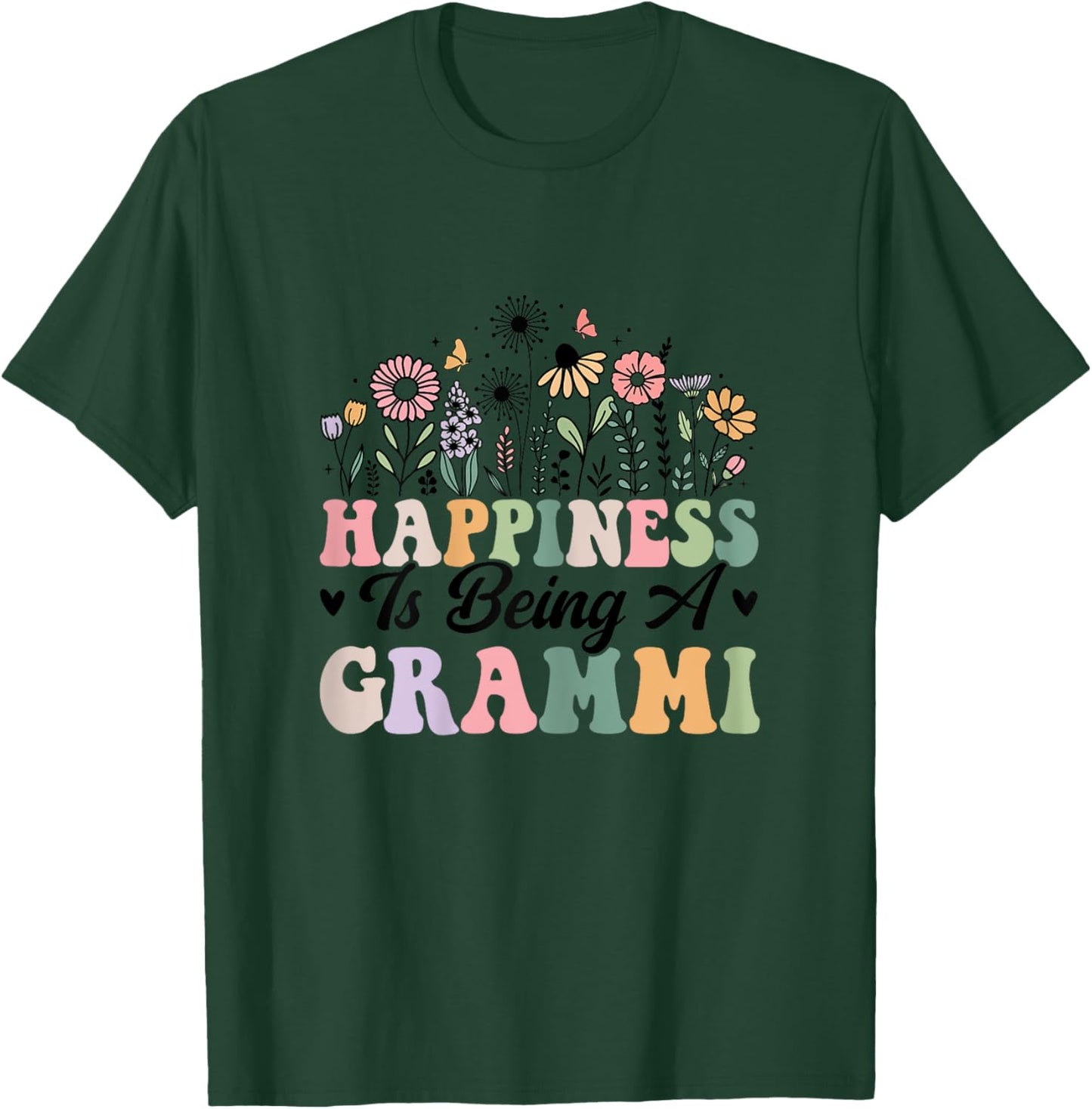 Happiness Is Being A Grammi Worlds Best Grandma Mothers Day T-Shirt - T-Shirt | Forest