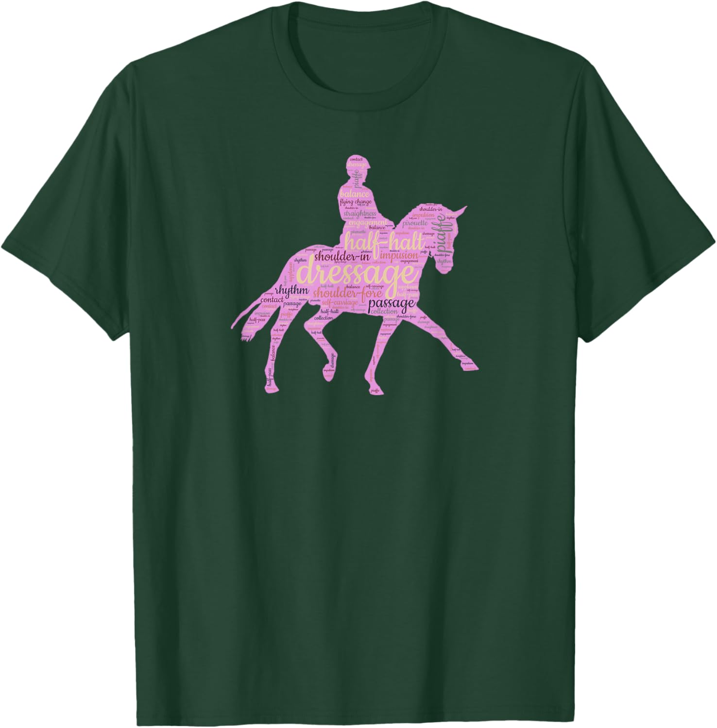 Dressage Gift Equestrian Horseback Riding Horse Show T-Shirt - T-Shirt | Forest