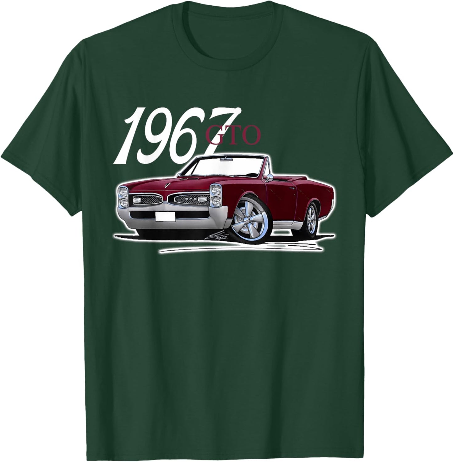 1967 67 GTO Classic Car Old School Muscle Car T-Shirt - T-Shirt | Forest