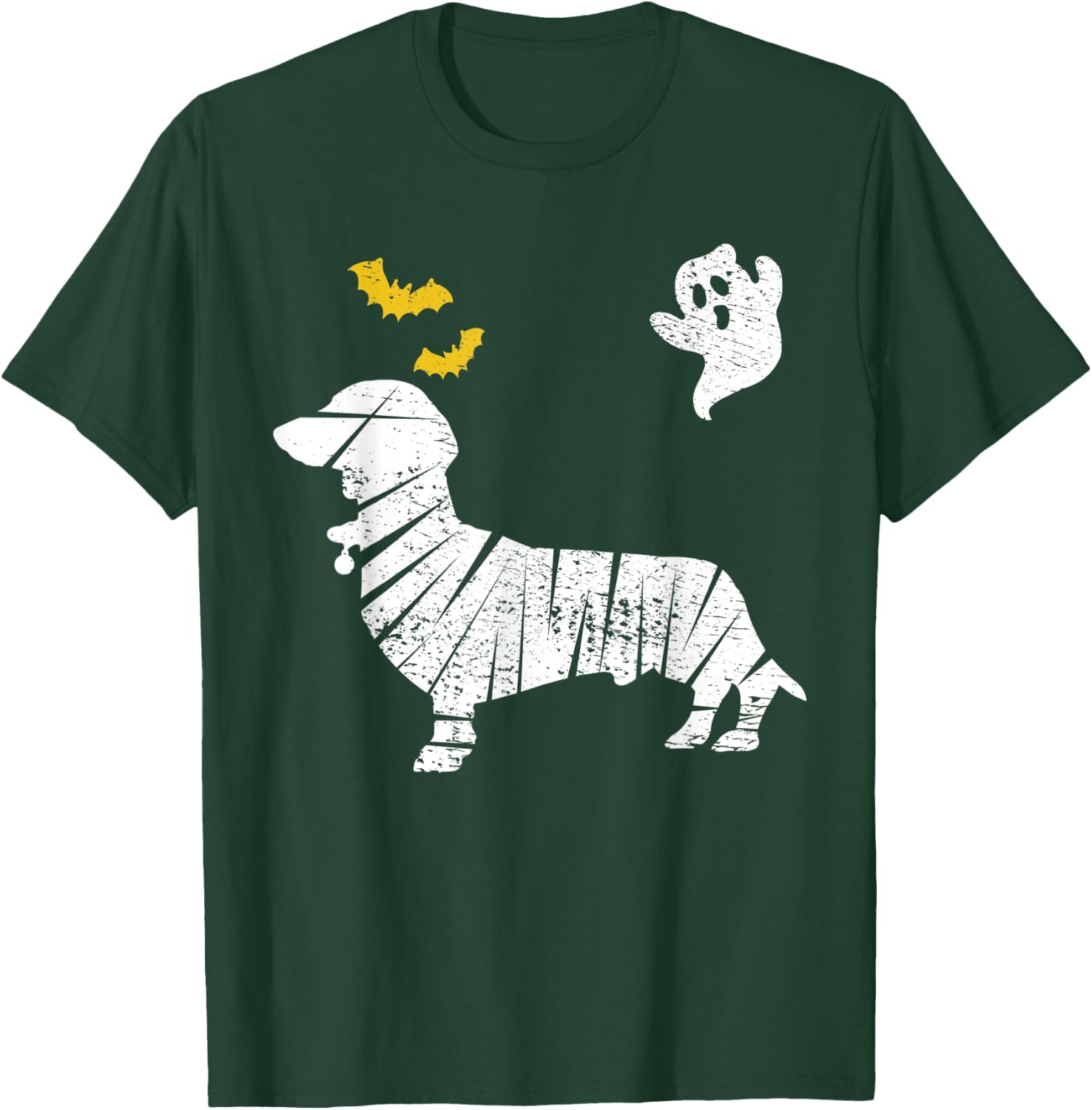 Dachshund Wiener Halloween Mummy Bat Ghost Vintage T-Shirt - T-Shirt | Forest