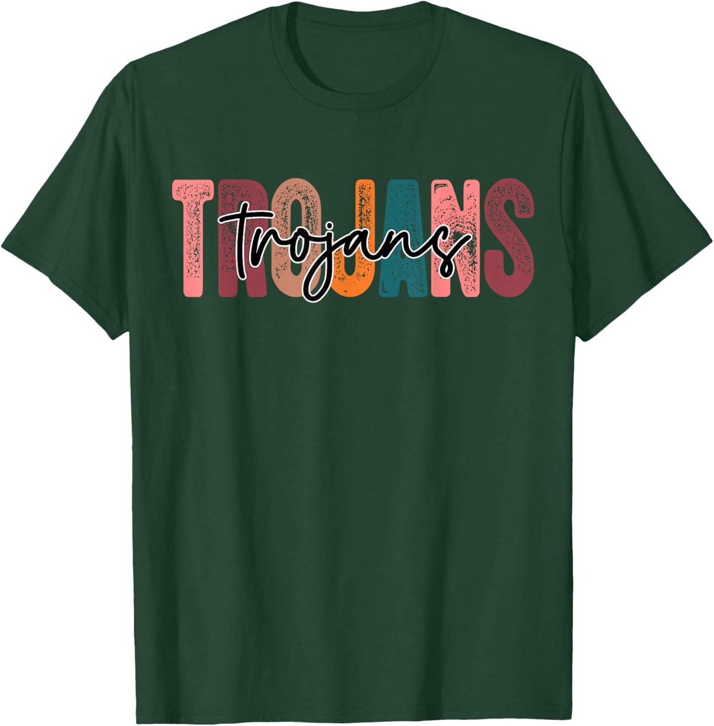 Trojans School Sports Fan Team Spirit T-Shirt - T-Shirt | Forest