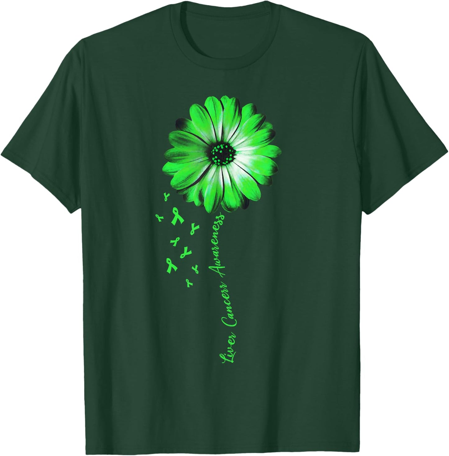 Daisy Flower Liver Cancer Awareness Gifts T-Shirt - T-Shirt | Forest