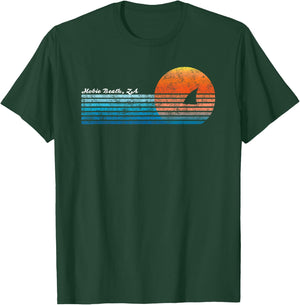 Vintage Hobie Beach Retro 80s Shark Fin Sunset T-Shirt - T-Shirt | Forest